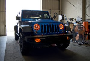 Jeep Wrangler Headlight Halo Kit - ORACLE Lighting - Surface Mount LED - Amber - `07-`17